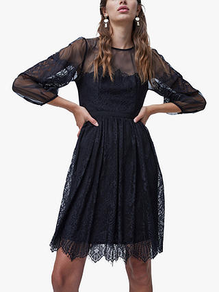 French Connection Chiara Lace Mini Dress, Black