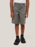 John Lewis & Partners Boys' Adjustable Waist Cotton School Shorts, Grey