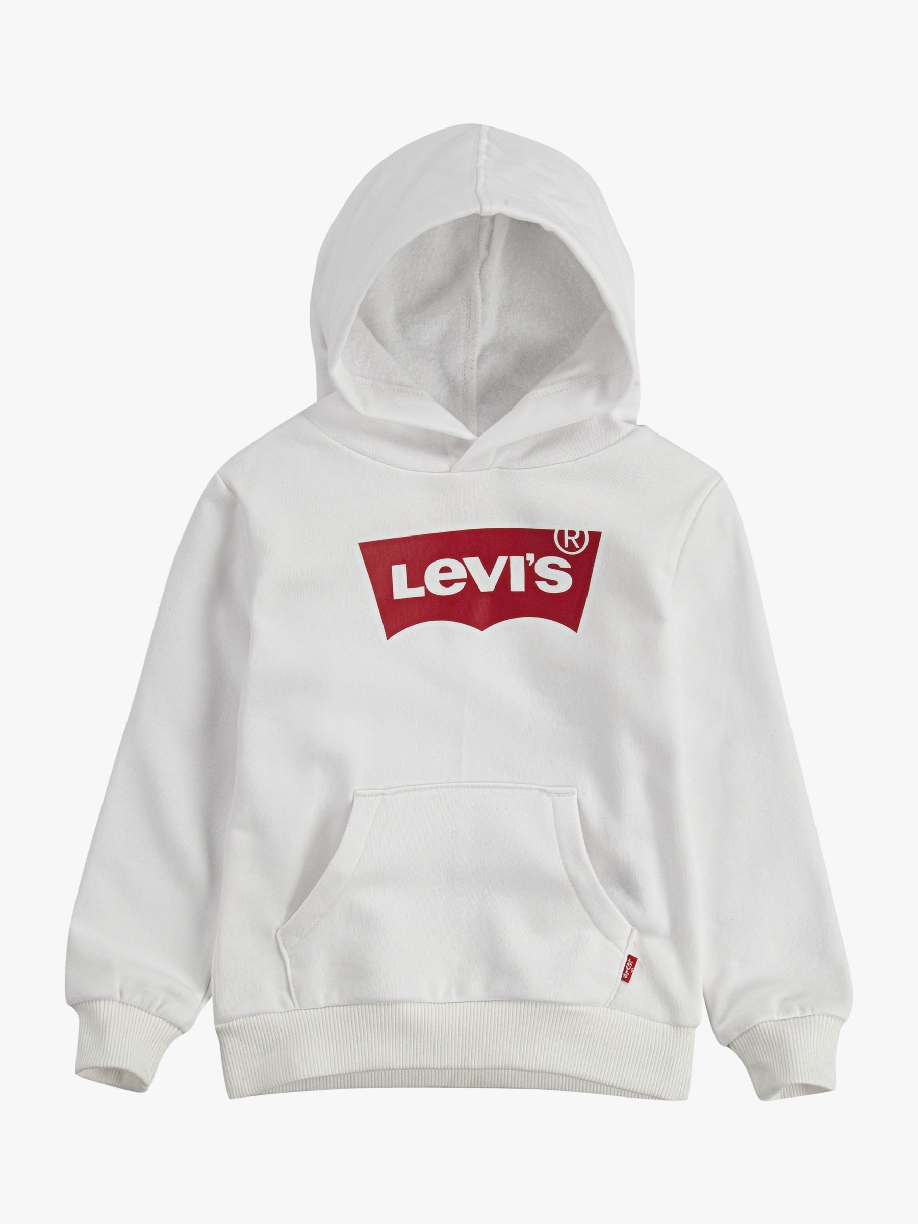 Levi's Kids' Logo Hoodie, White at John Lewis & Partners