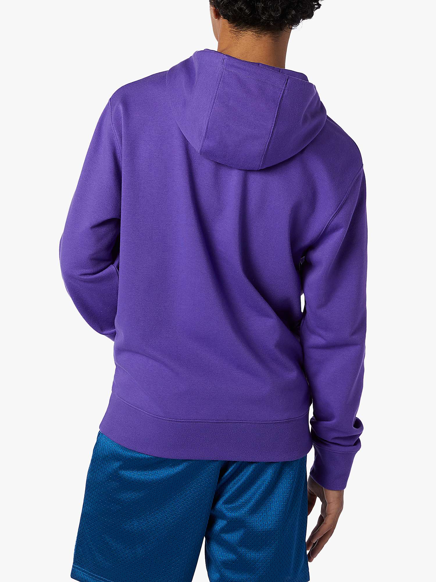 New Balance Embroidered Logo Hoodie, Purple at John Lewis & Partners