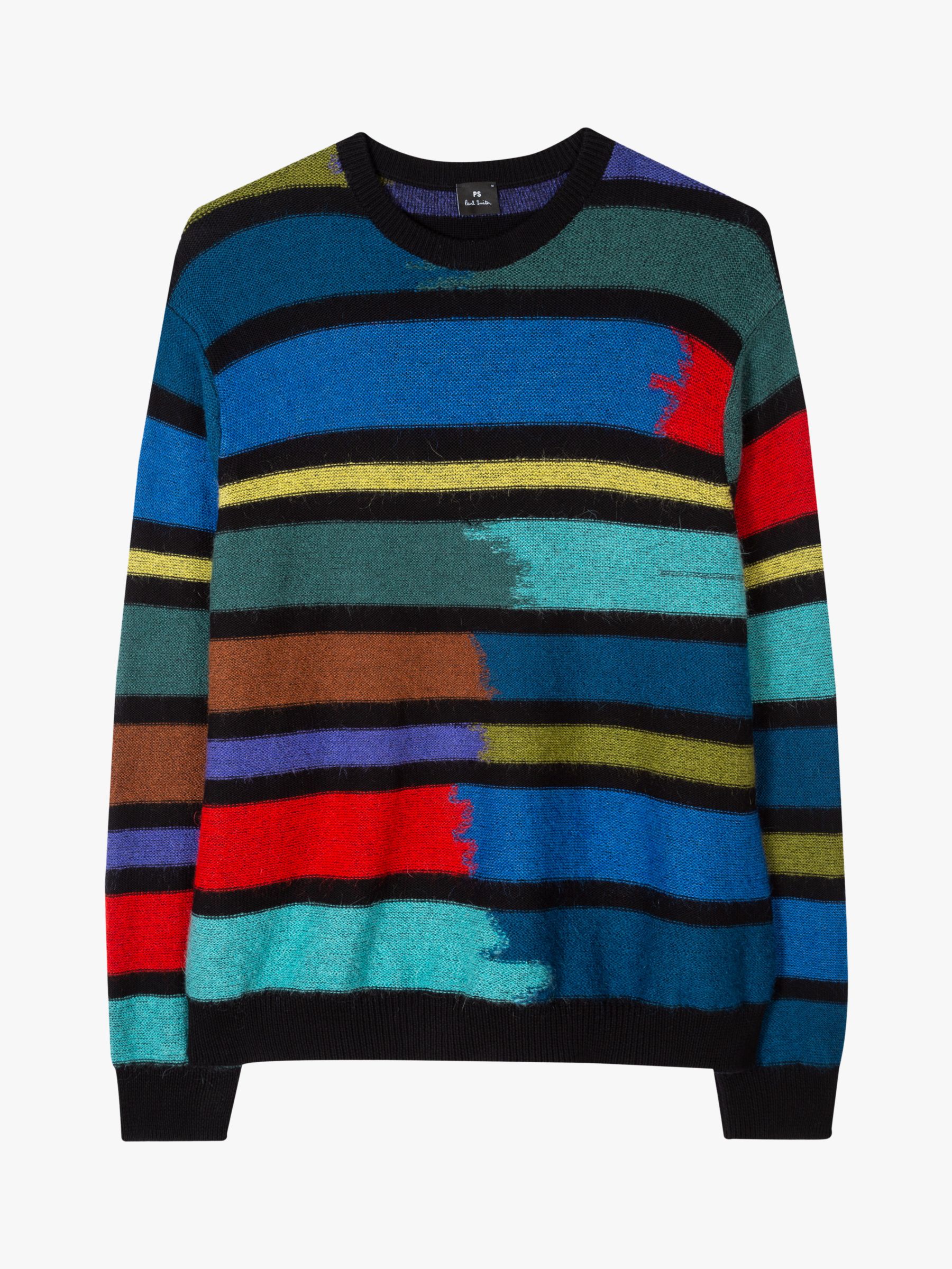 PS Paul Smith Abstract Stripe Jumper, Black 79 at John Lewis & Partners