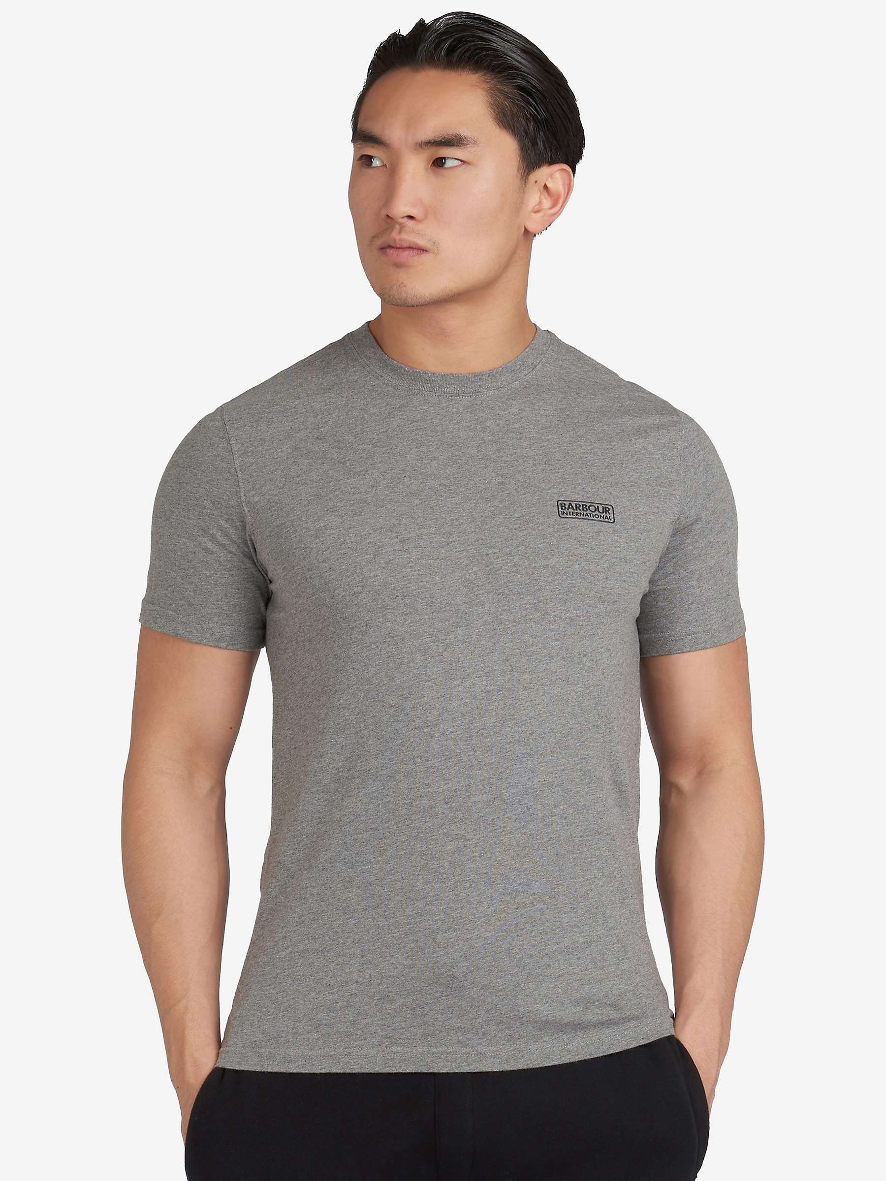 Buy Barbour International Small Logo T-Shirt, Anthracite Marl Online at johnlewis.com
