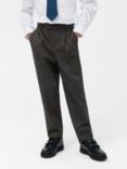 John Lewis Boys' Adjustable Waist Tailored School Trousers, Charcoal