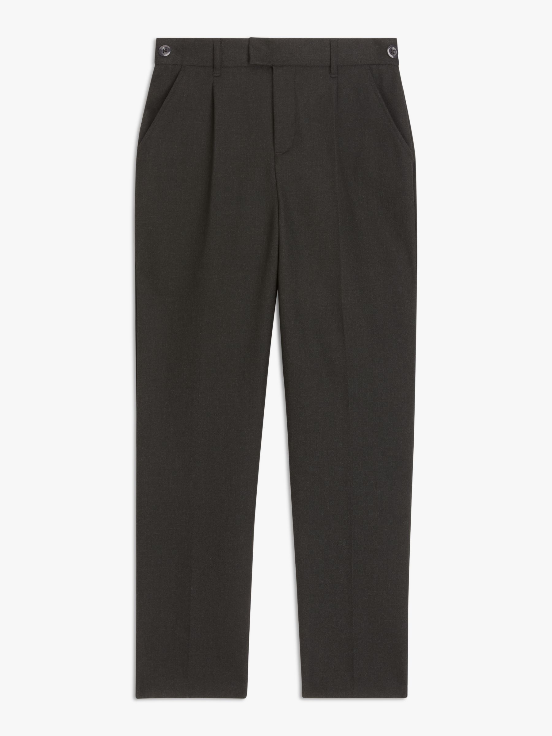 John Lewis Boys' Adjustable Waist Tailored School Trousers, Charcoal