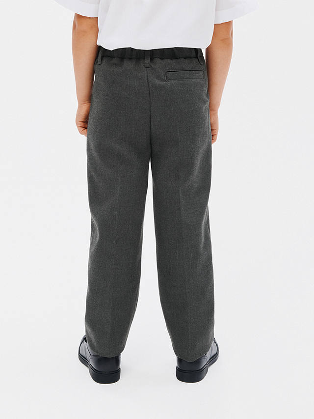 John Lewis Boys' Regular Fit Adjustable Waist School Trousers, Grey