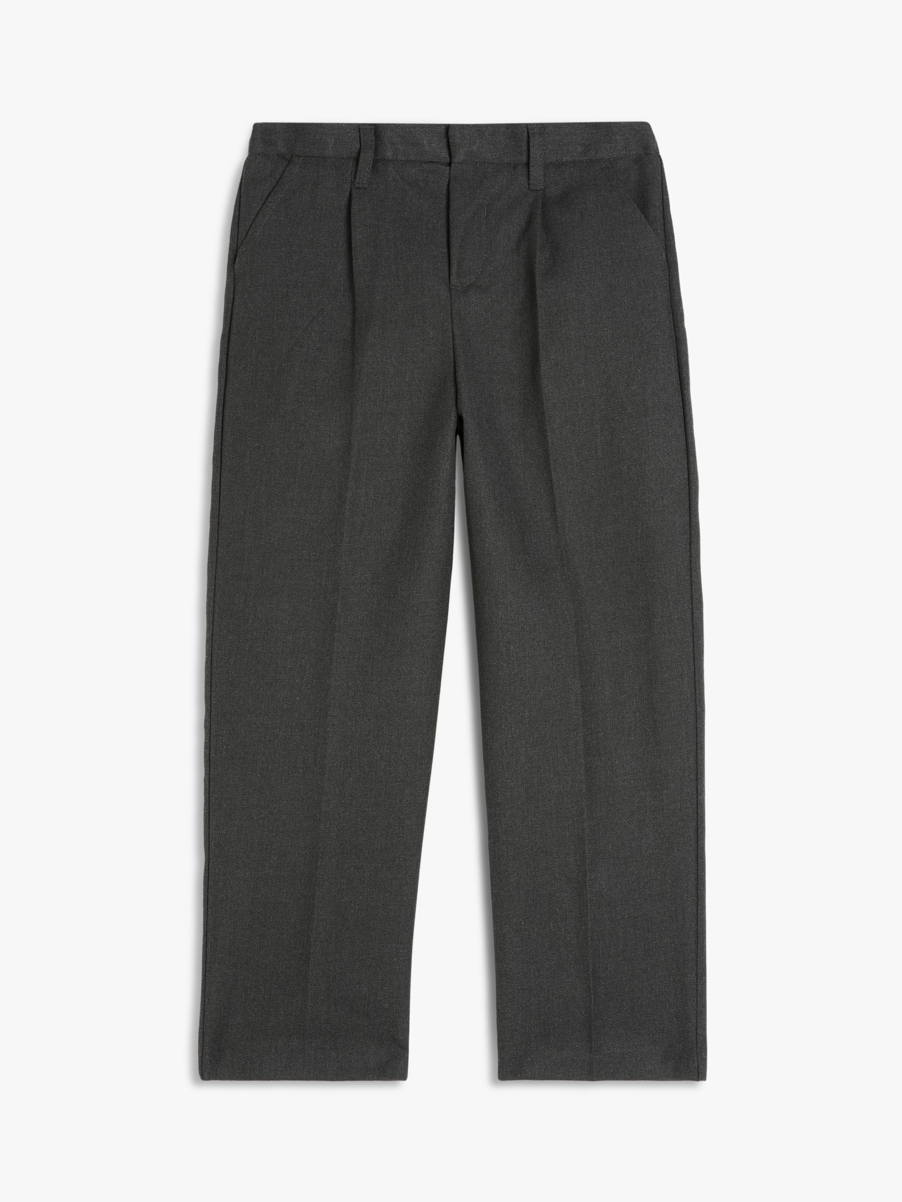 John Lewis Boys' Regular Fit Adjustable Waist School Trousers, Grey, 3 years