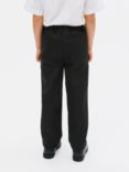 John Lewis Boys' Regular Fit Adjustable Waist School Trousers, Black