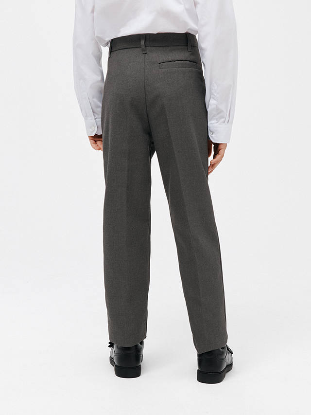 John Lewis Boys' Adjustable Waist Slim Fit School Trousers, Grey