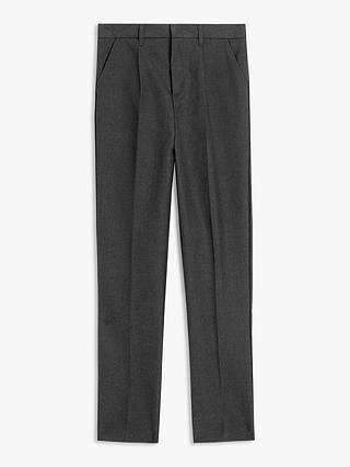 John Lewis Boys' Adjustable Waist Slim Fit School Trousers, Grey