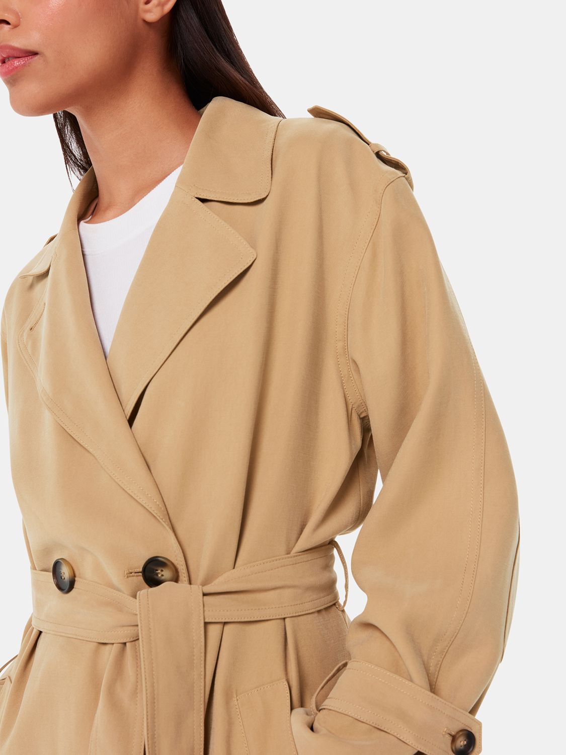 Whistles Riley Trench Coat, Neutral, 6
