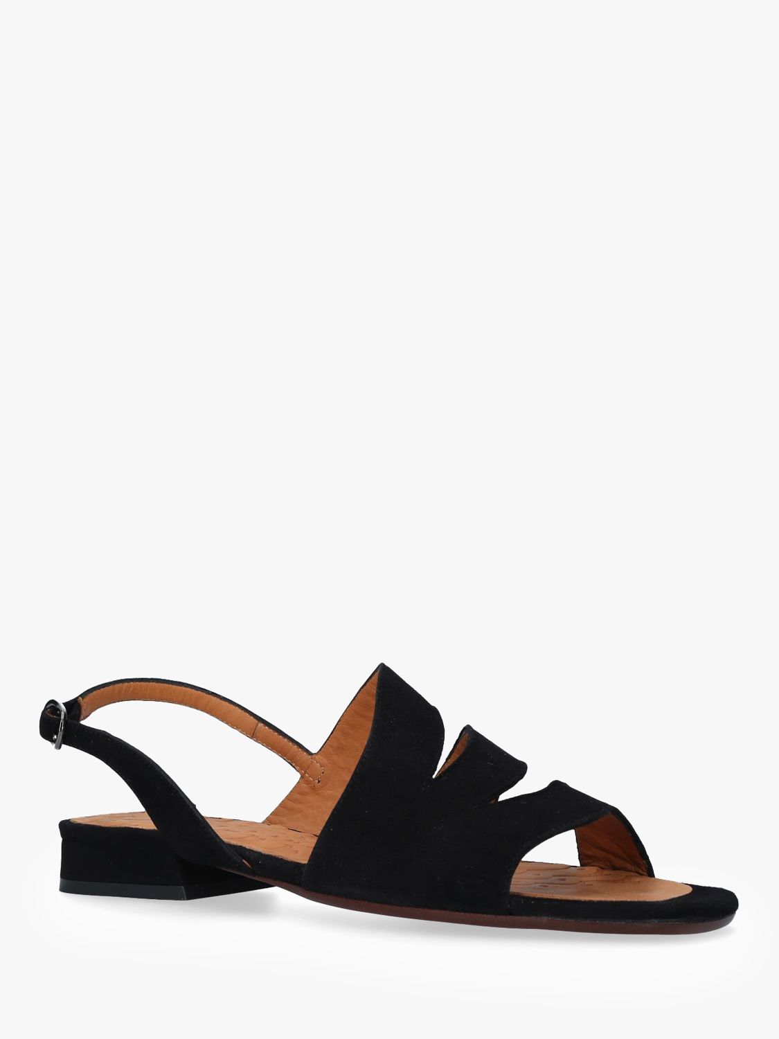 Chie Mihara Tedan Suede Strappy Sandals Black at John Lewis