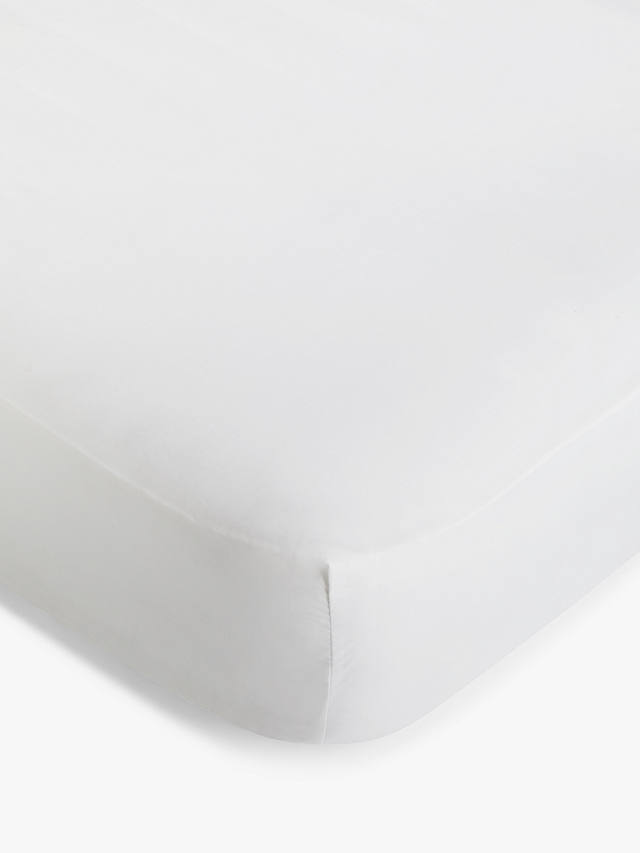 John Lewis ANYDAY Easy Care Polycotton Double Fitted Sheet, White
