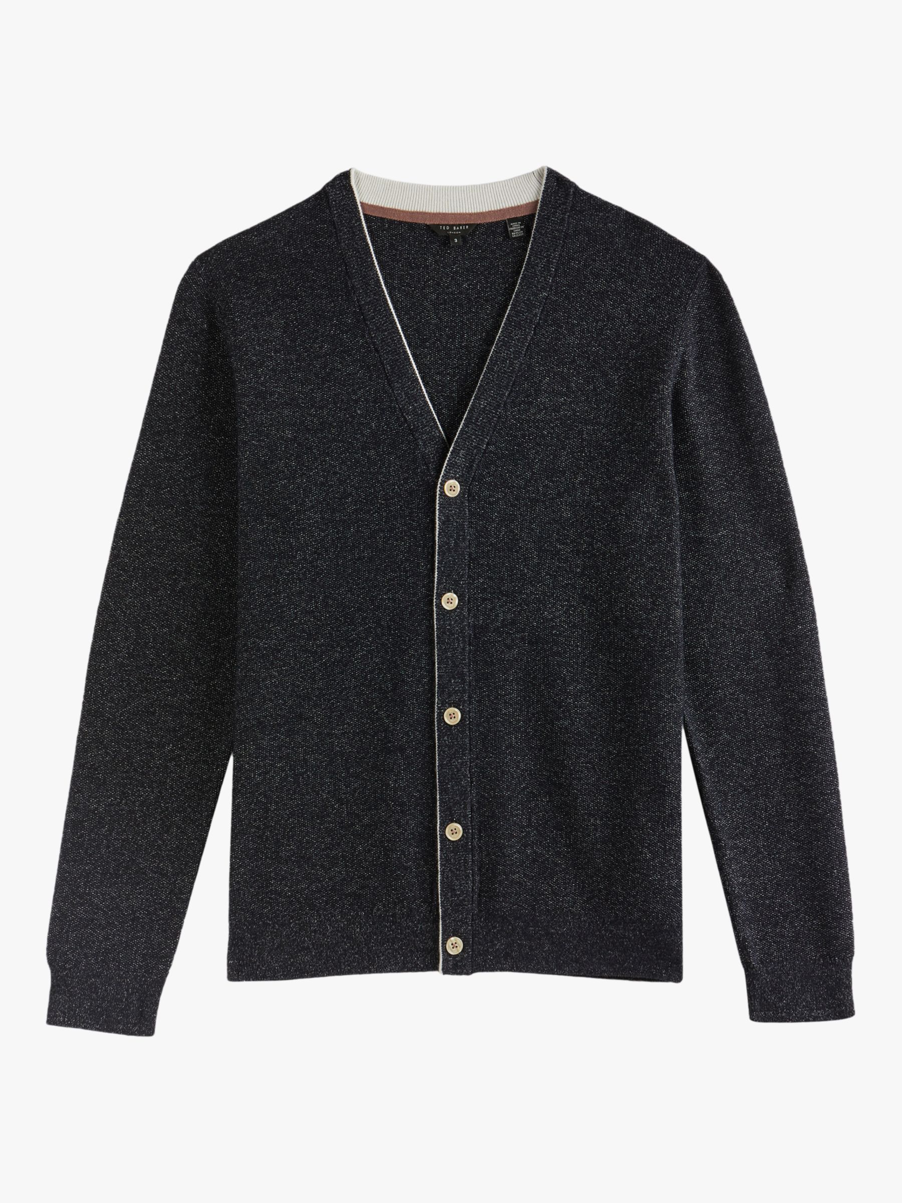 Ted Baker Gann Knitted Seed Stitch Cardigan, Navy