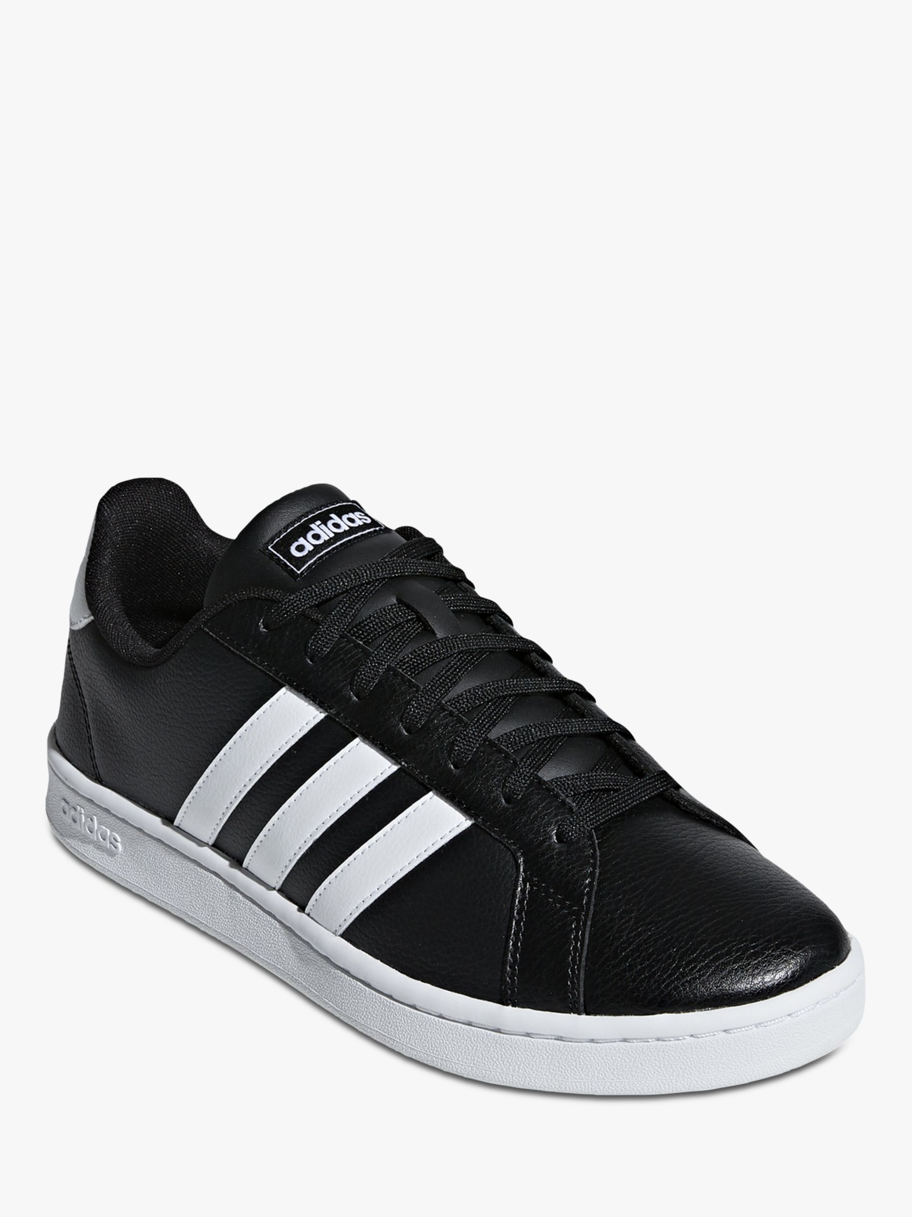 adidas Grand Court Trainers, White/Black at John Lewis & Partners