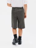 John Lewis & Partners Boys' Bermuda Length Adjustable Waist Stain Resistant School Shorts, Charcoal