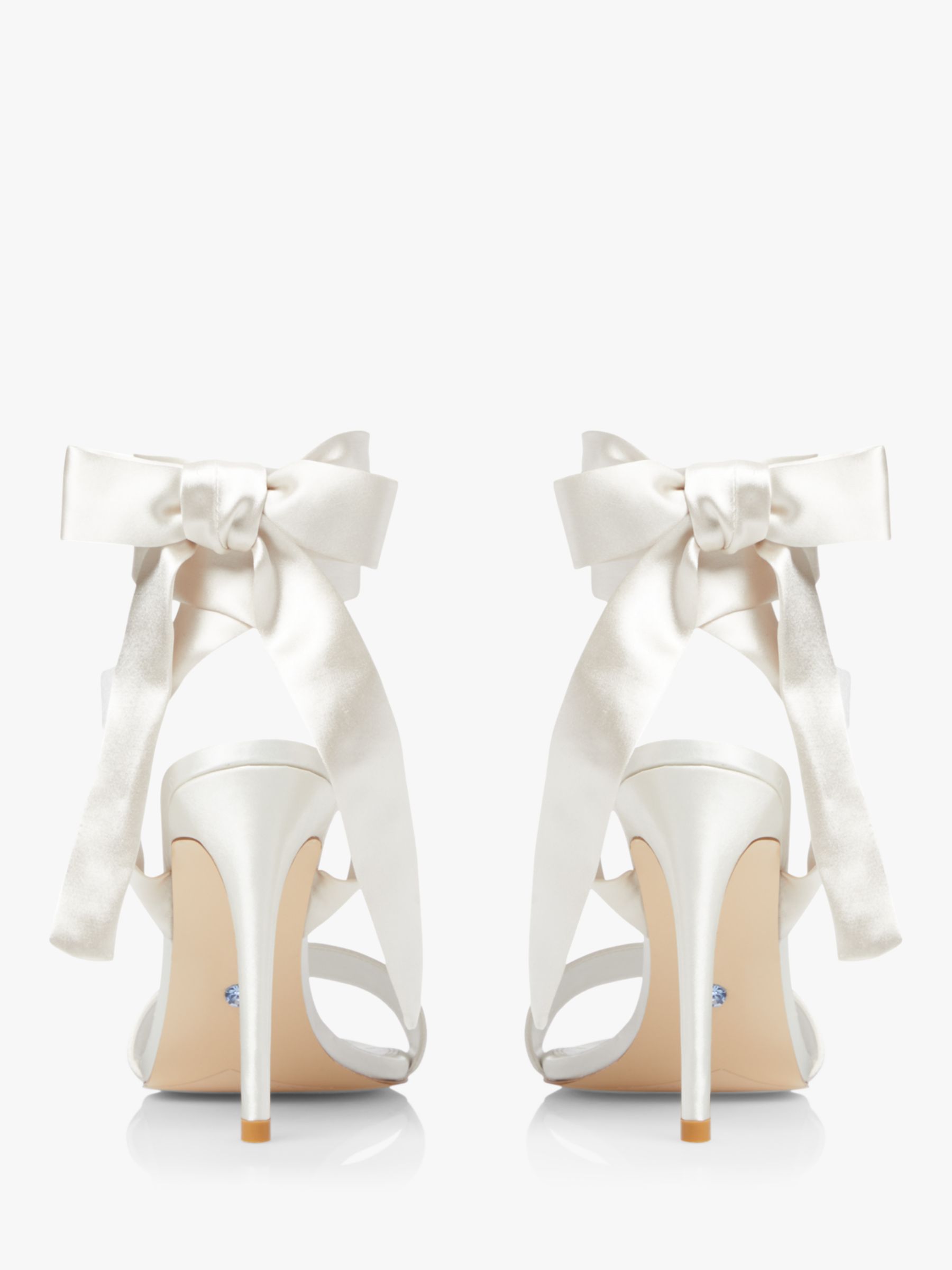 Dune Bridal Collection Mirelle Satin Ribbon Tie Sandals, Ivory, 6