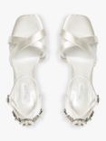 Dune Bridal Collection Maridel Embellished Cross Strap Wedding Sandals, Ivory, Ivory-satin