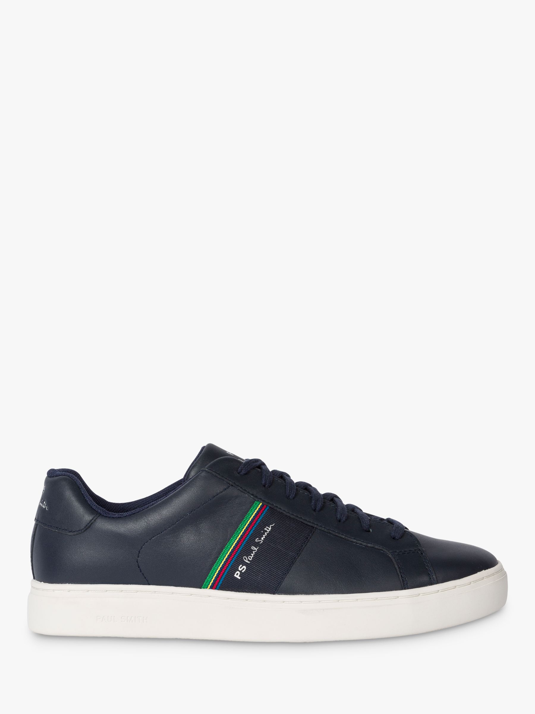 PS Paul Smith Rex Leather Trainers, Navy at John Lewis & Partners