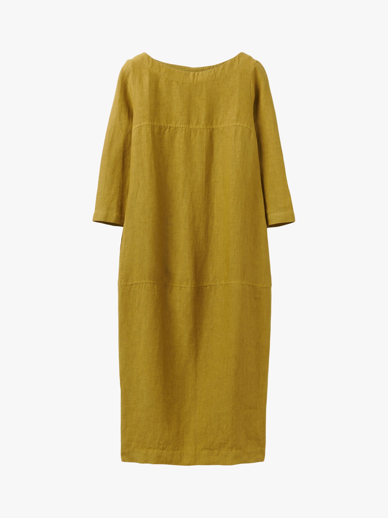 Toast Garment Dyed Linen Tunic Dress, Bright Olive at John Lewis & Partners