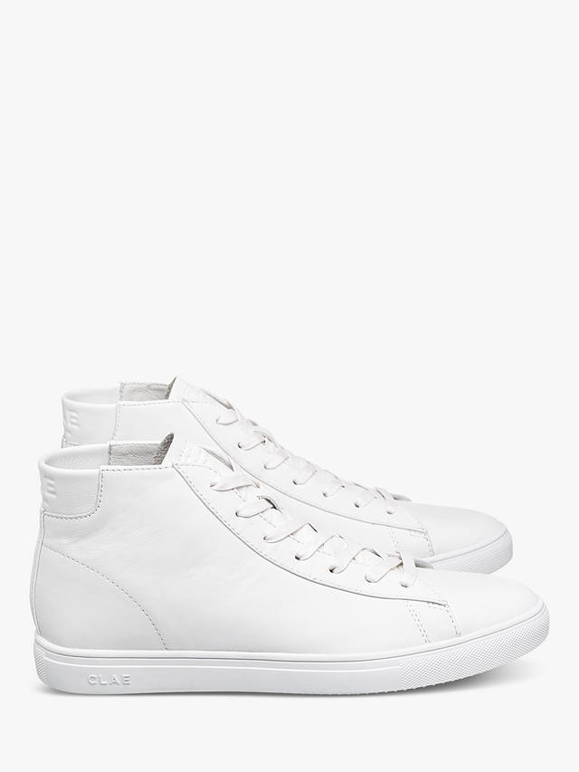 CLAE Bradley Mid-Top Leather Trainers, White