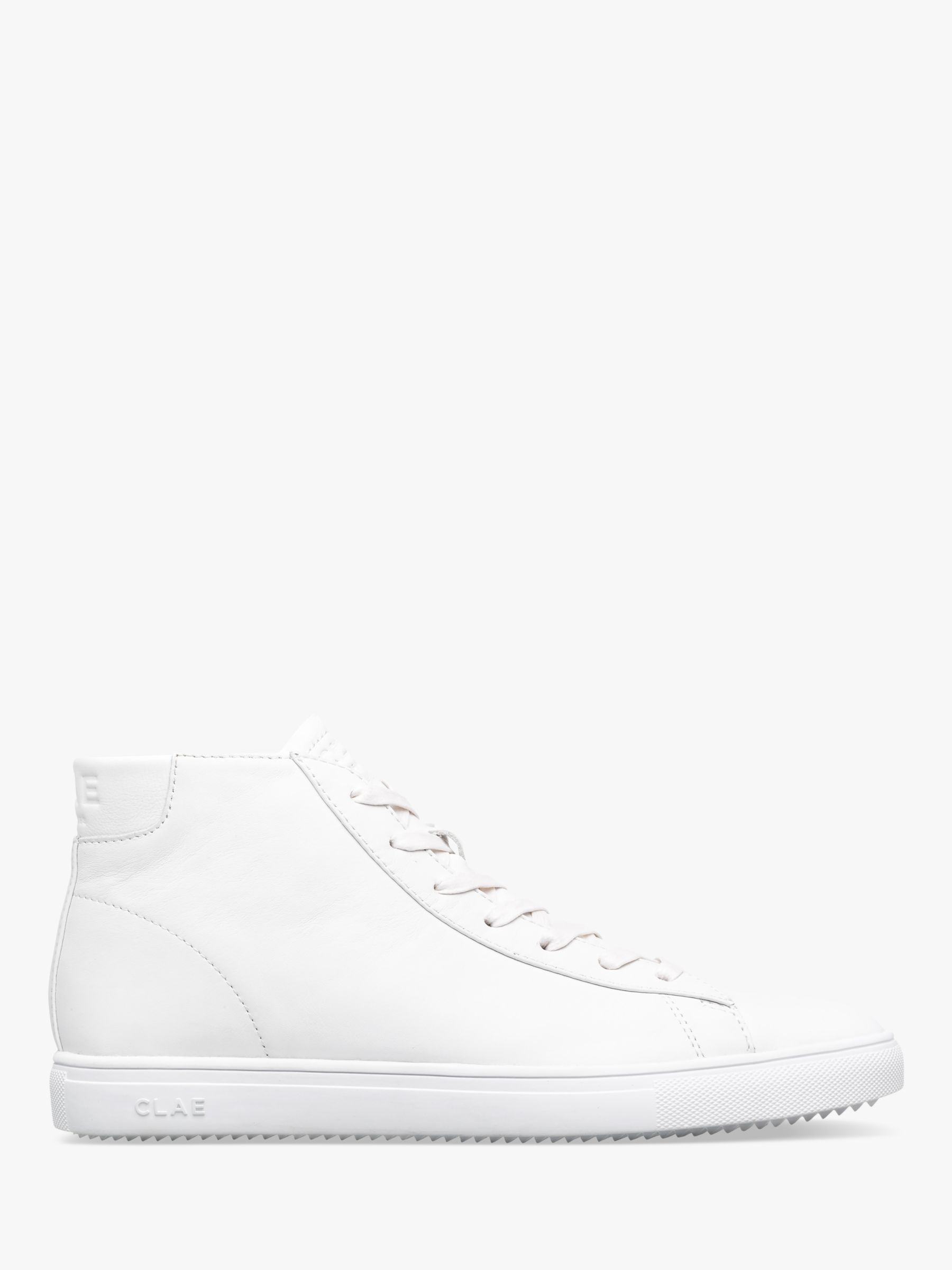 CLAE Bradley Mid-Top Leather Trainers, White, 7