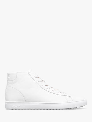 CLAE Bradley Mid-Top Leather Trainers, White