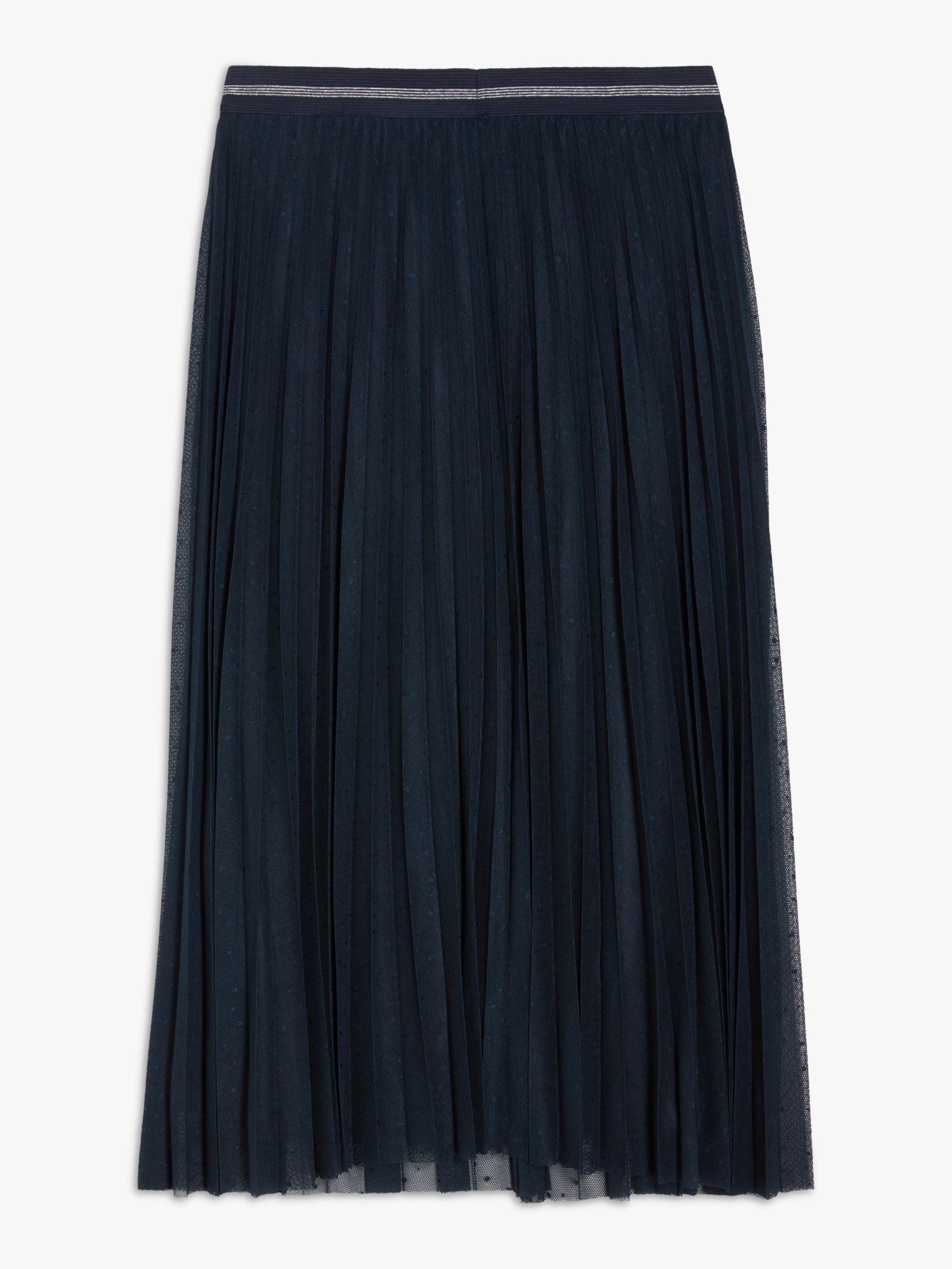 Persona by Marina Rinaldi Polka Dot Mesh Midi Skirt, Dark Navy