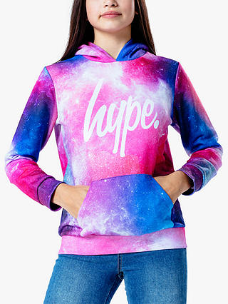 Hype Kids' Galaxy Print Hoodie, Pink/Multi