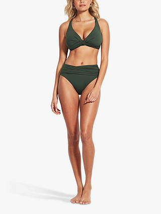 Seafolly High Waist Wrap Front Bikini Briefs, Ivy