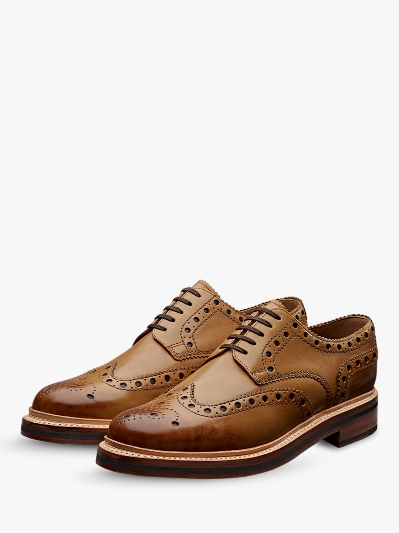 for Men Mens Shoes Lace-ups Brogues Brown Grenson Leather Archie Gibson Brogue in Tan 