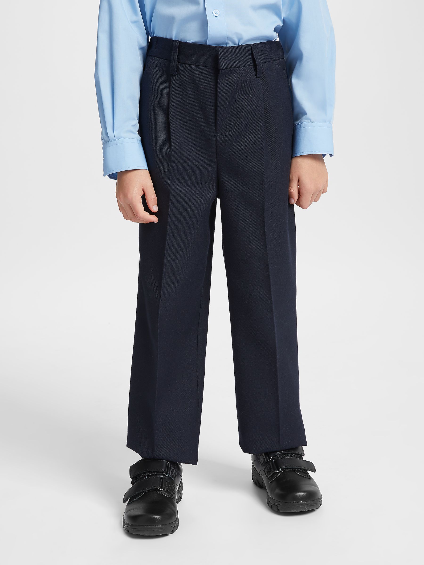 John Lewis Boys' Adjustable Waist Generous Fit Stain Resistant School Trousers