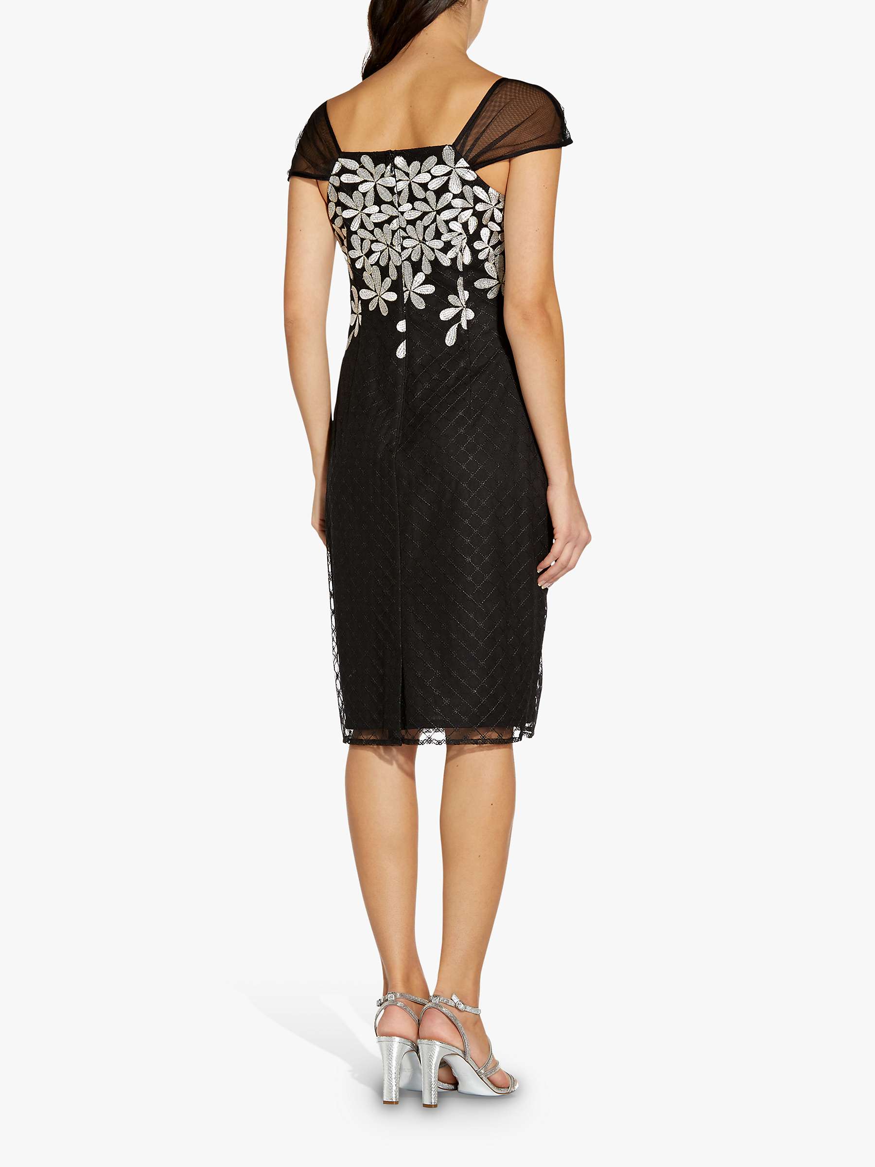 Buy Adrianna Papell Floral Sheath Dress, Black/Ivory Online at johnlewis.com
