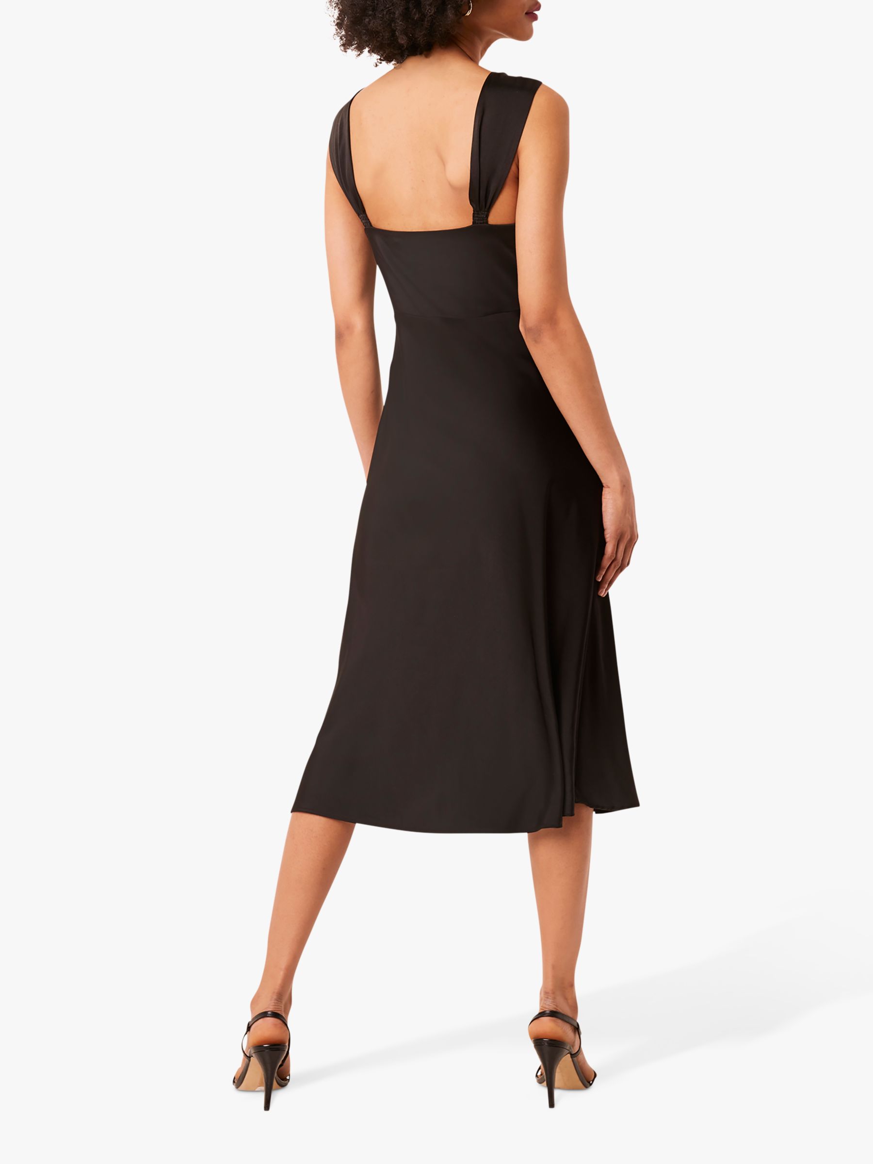 French Connection Ilumina Satin Slip Dress, Black at John Lewis & Partners