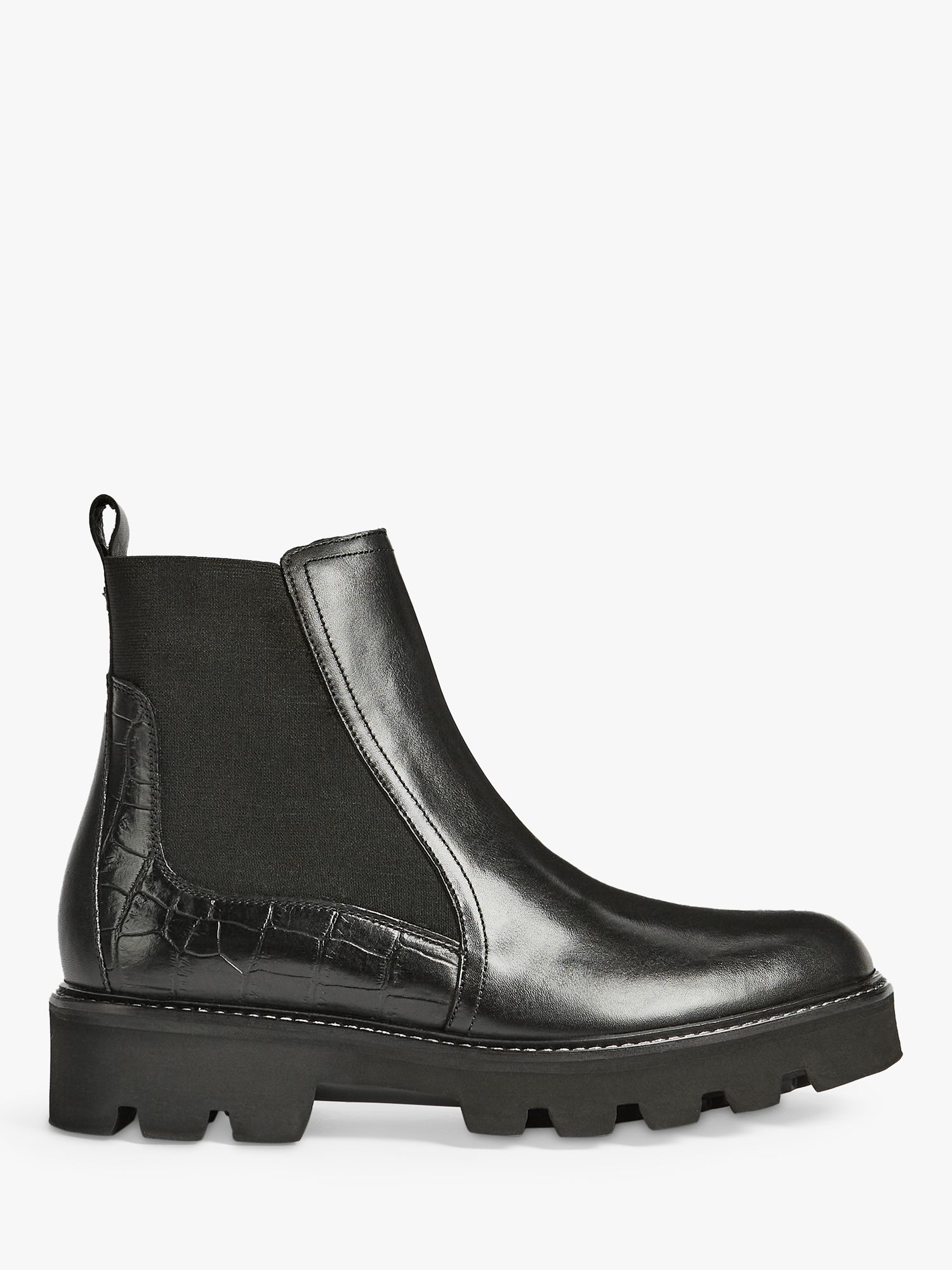 Ted Baker Stompi Leather Ankle Boots, Black at John Lewis & Partners