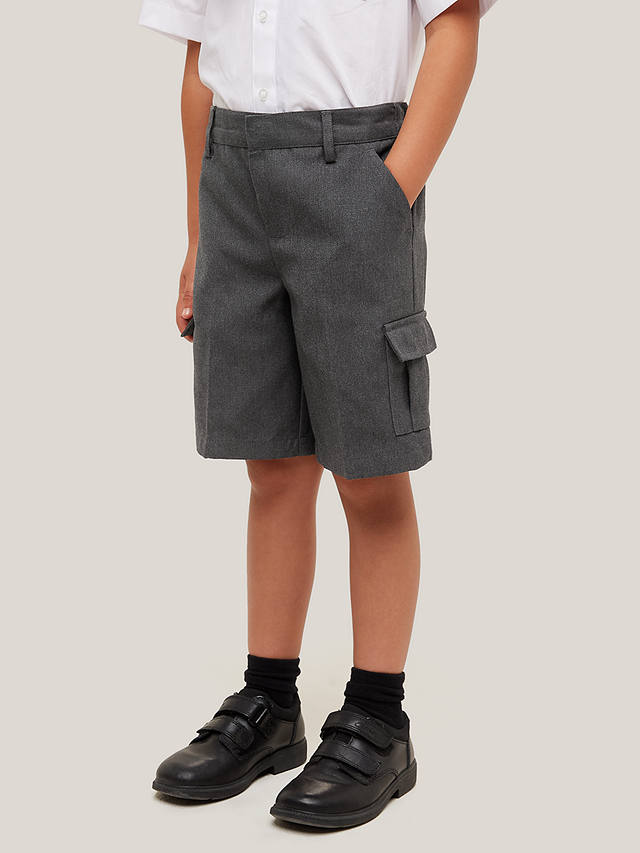 John Lewis Boys' School Adjustable Waist Stain Resistant Cargo Shorts ...