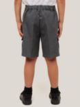 John Lewis & Partners Boys' School Adjustable Waist Stain Resistant Cargo Shorts, Grey