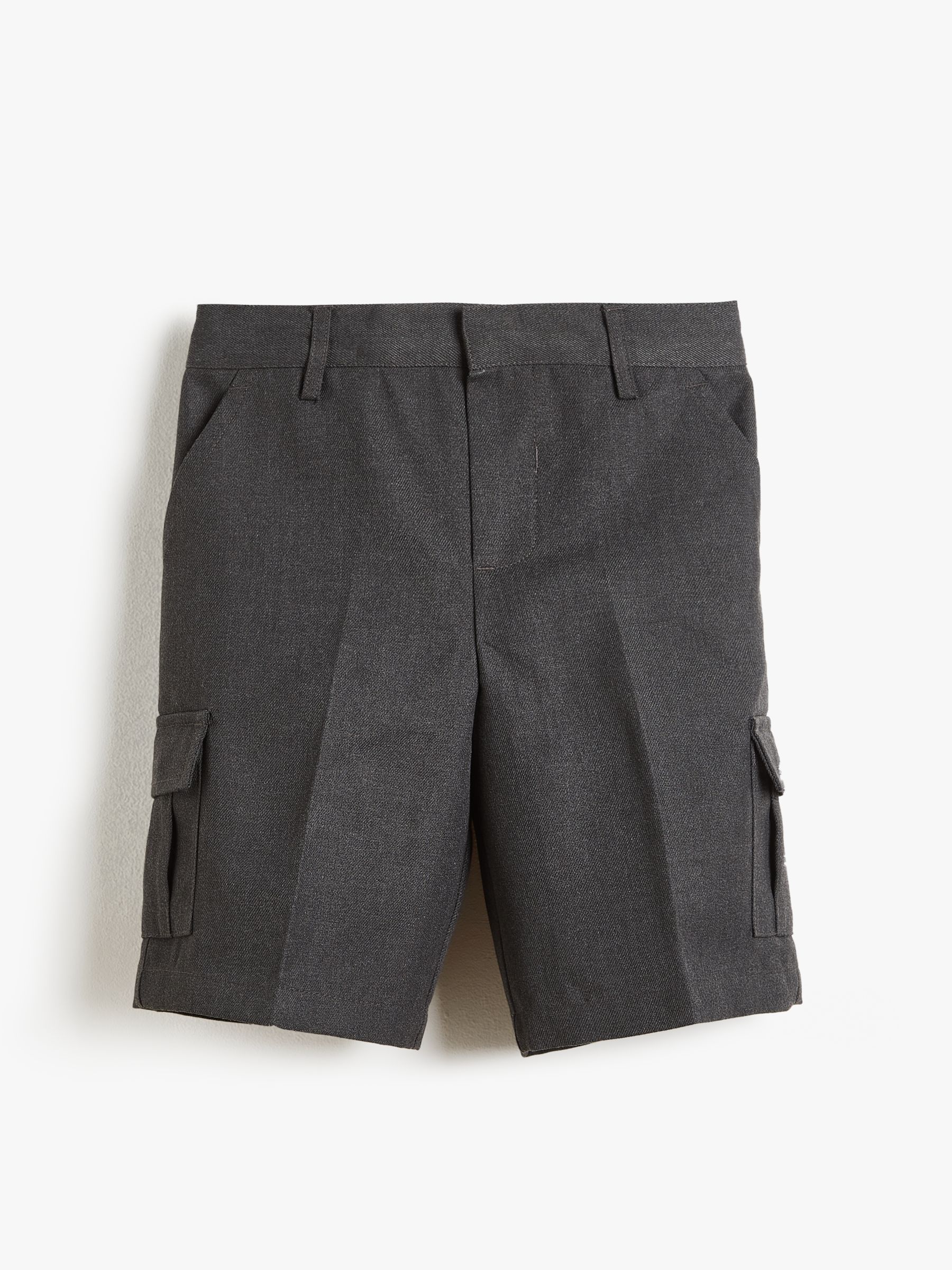 Buy John Lewis Boys' School Adjustable Waist Stain Resistant Cargo Shorts, Grey Online at johnlewis.com