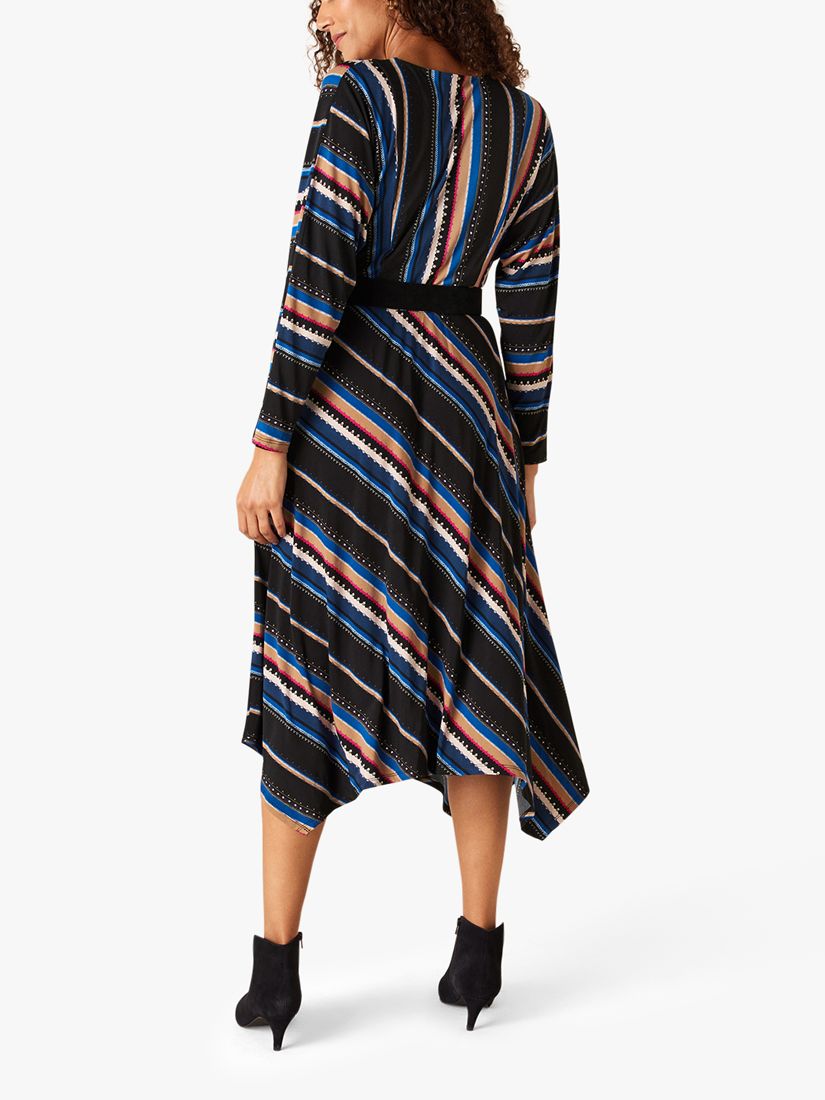 Monsoon Stripe Belted Midi Dress, Multi at John Lewis & Partners