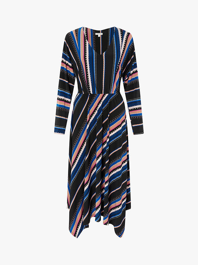 Monsoon Stripe Belted Midi Dress, Multi at John Lewis & Partners