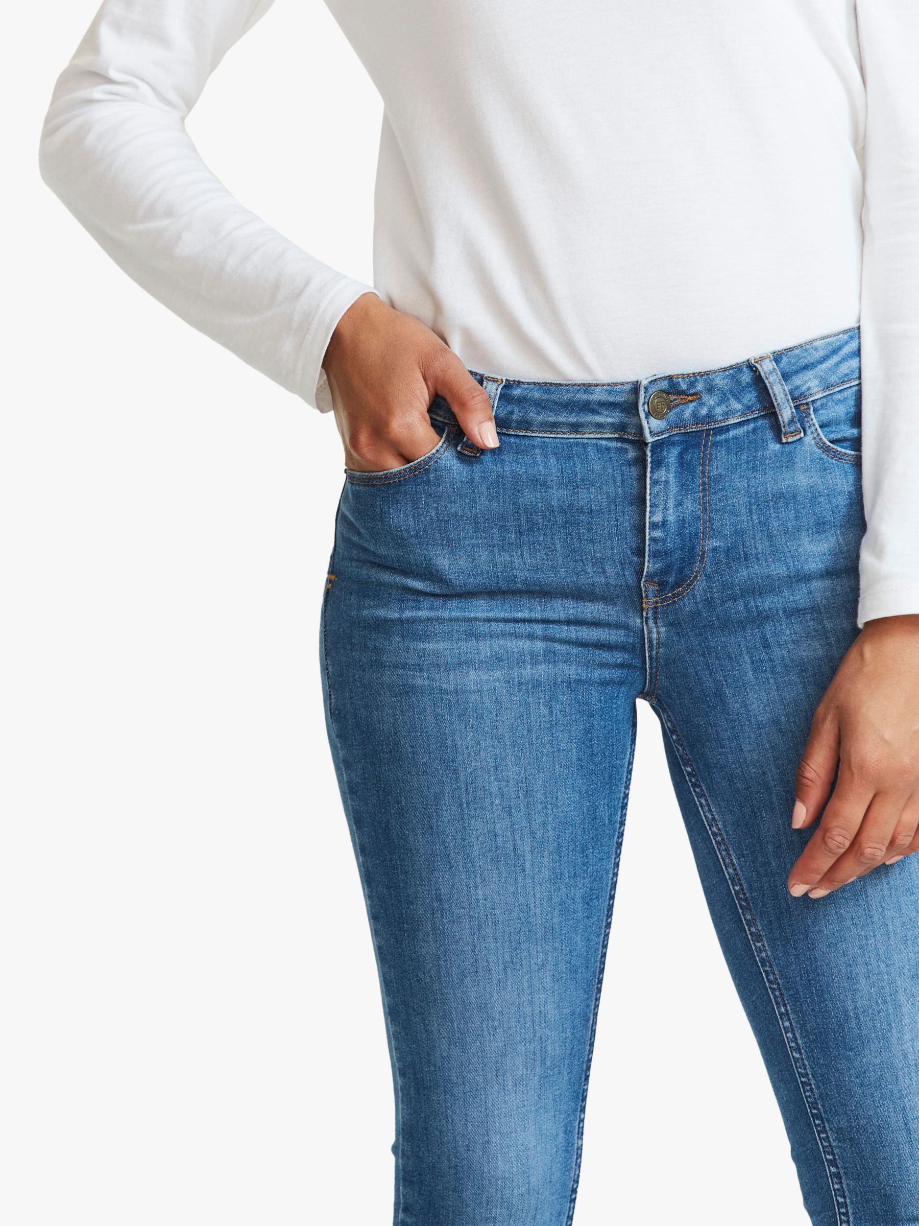 FatFace Harlow Skinny Jeans, Light Wash at John Lewis & Partners