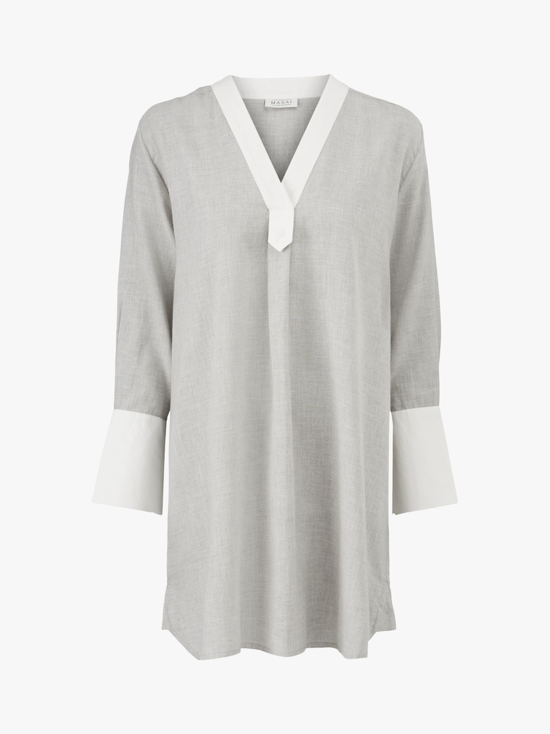 Masai Copenhagen Genetta Contrast Tunic, Grey Melange