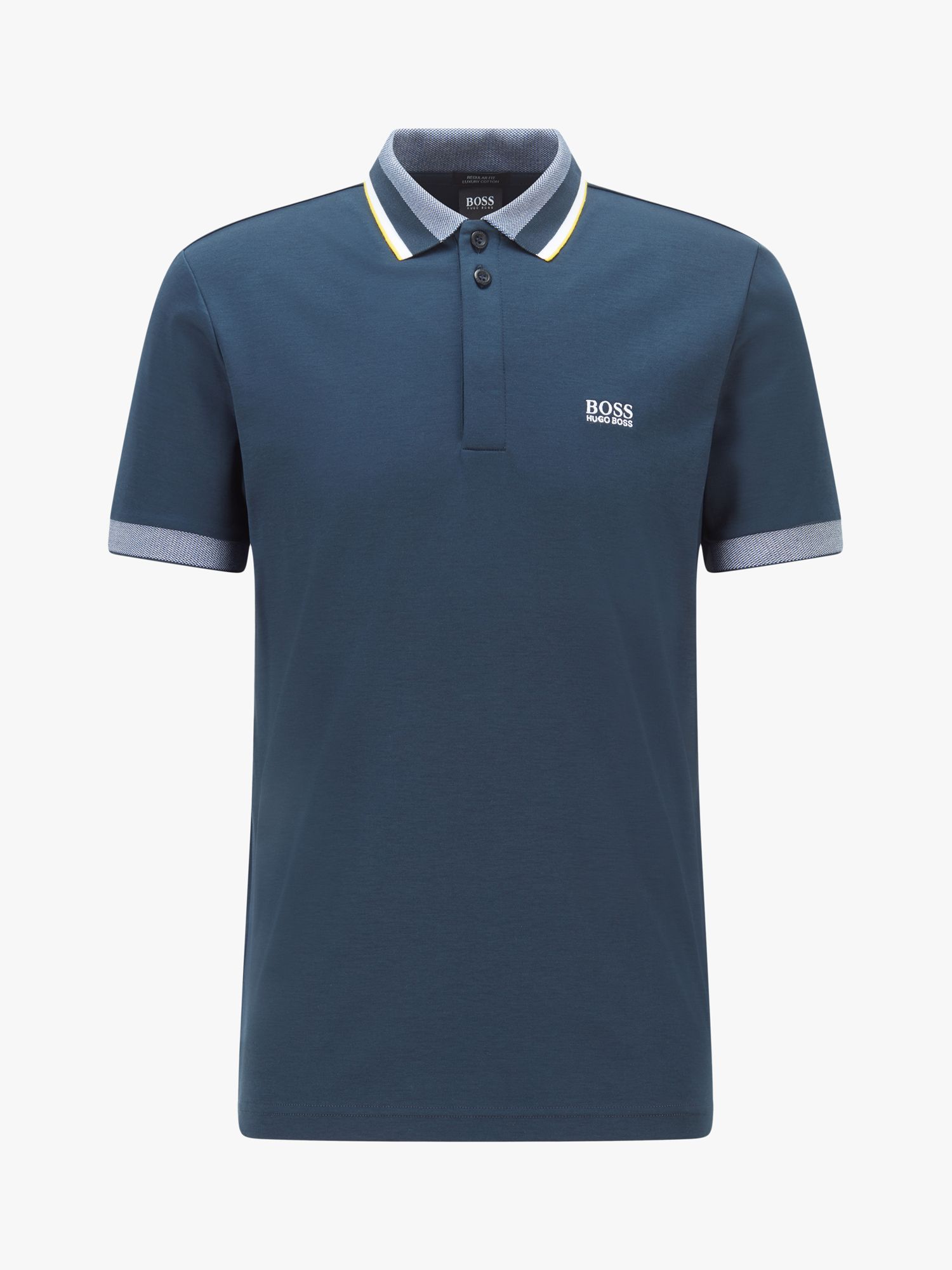 BOSS Paddy 1 Regular Fit Polo Shirt, Navy at John Lewis & Partners