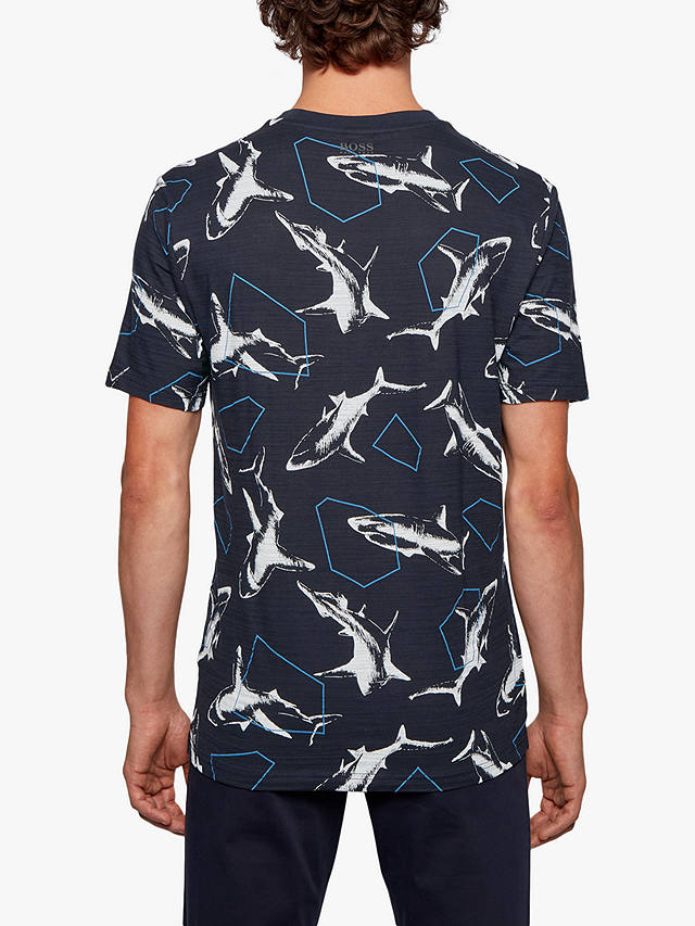 BOSS Shark Short Sleeve T-Shirt, Dark Blue at John Lewis & Partners