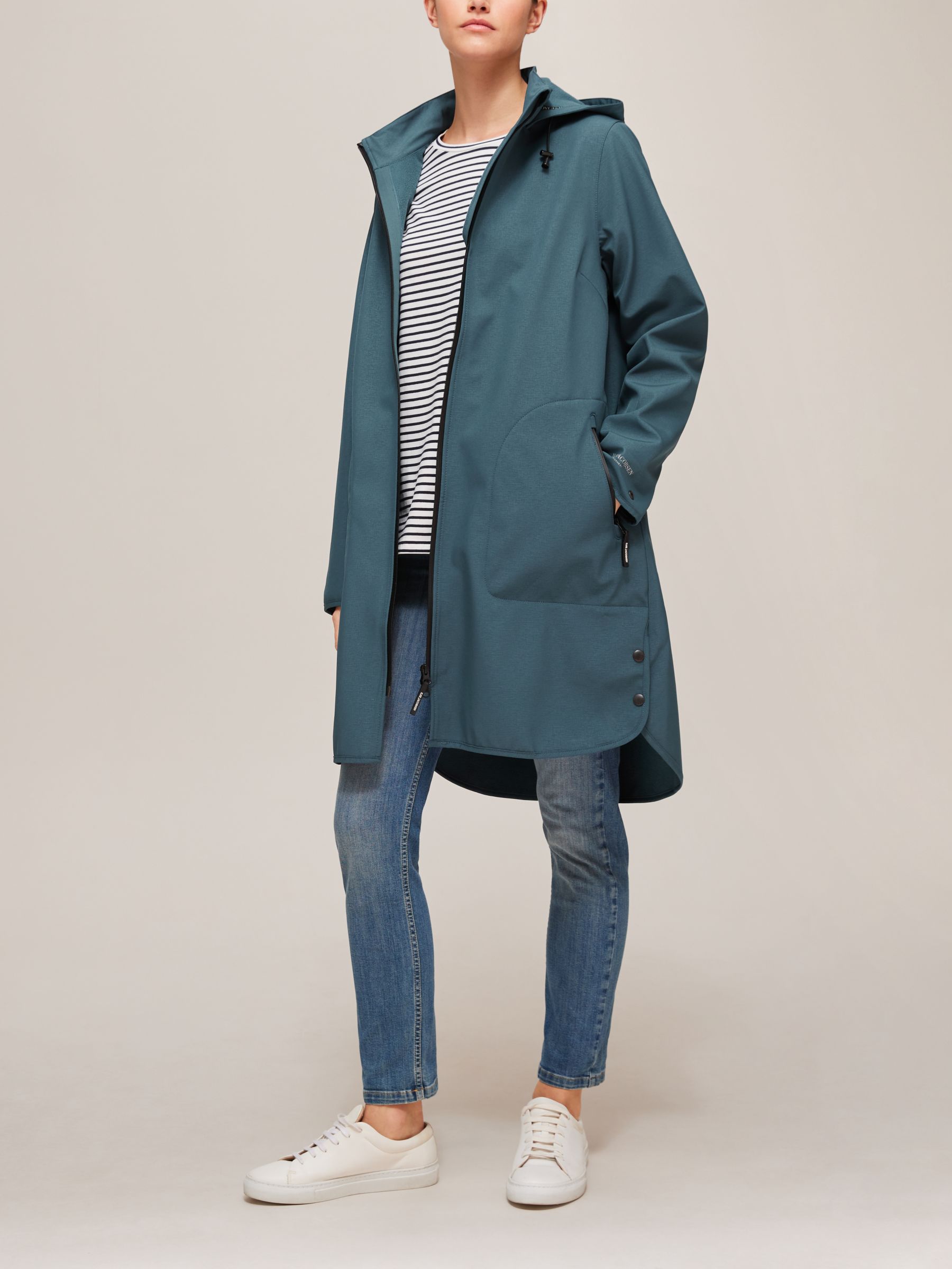 Ilse Jacobsen Hornbæk Rain 128 Army Jacket, Orion Blue at John Lewis ...