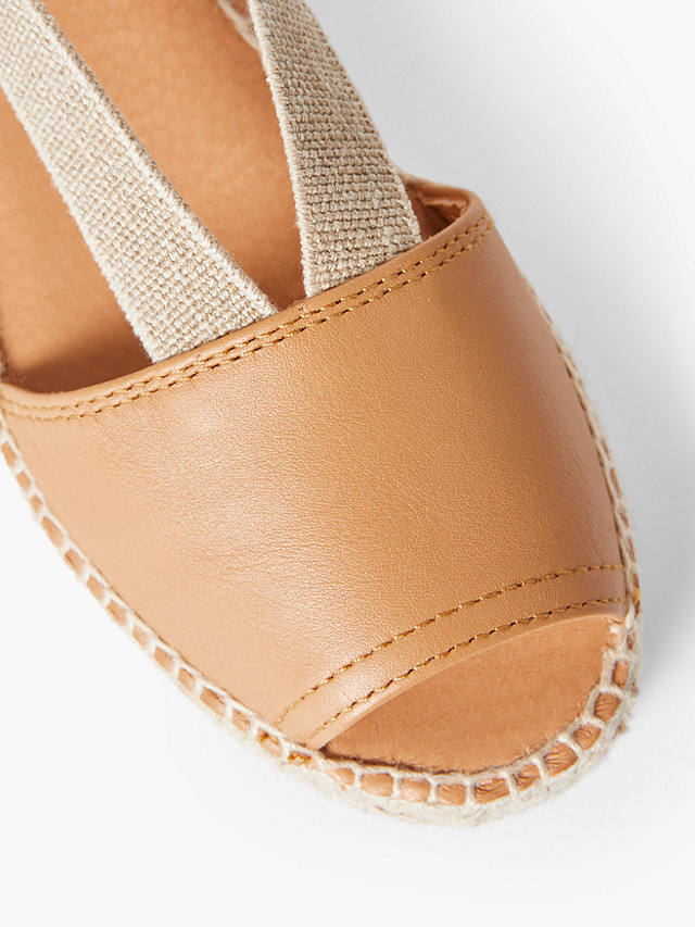 John Lewis Kalley Leather Espadrille Sandals, Natural Sand