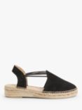 John Lewis Nuria Suede Espadrille Sandals, Black