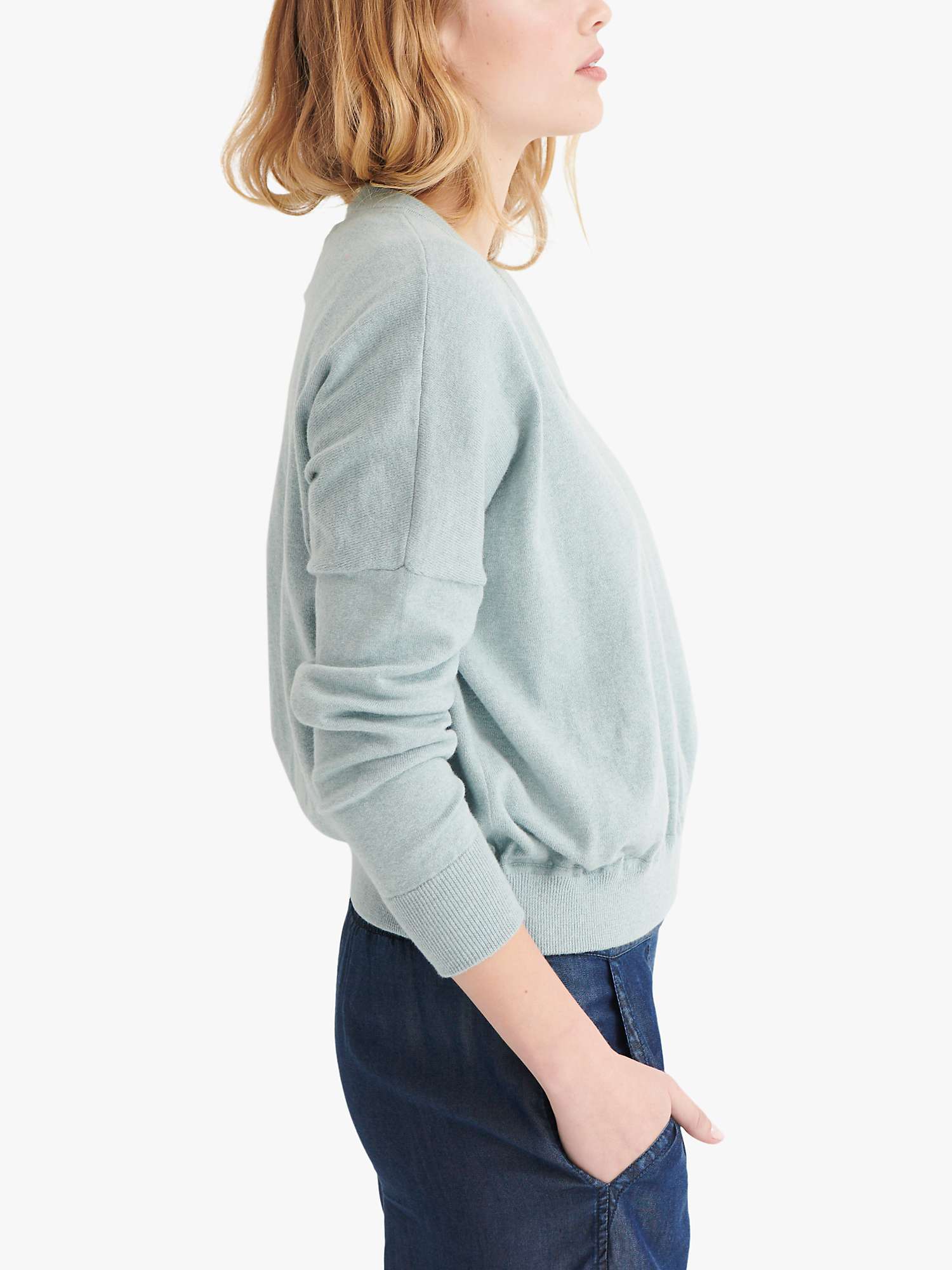 Buy NRBY Maddy Cotton Cashmere V-Neck Knit Sweater Online at johnlewis.com