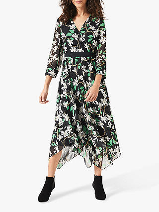 Phase Eight Magnolia Floral Print Dress, Navy/Green