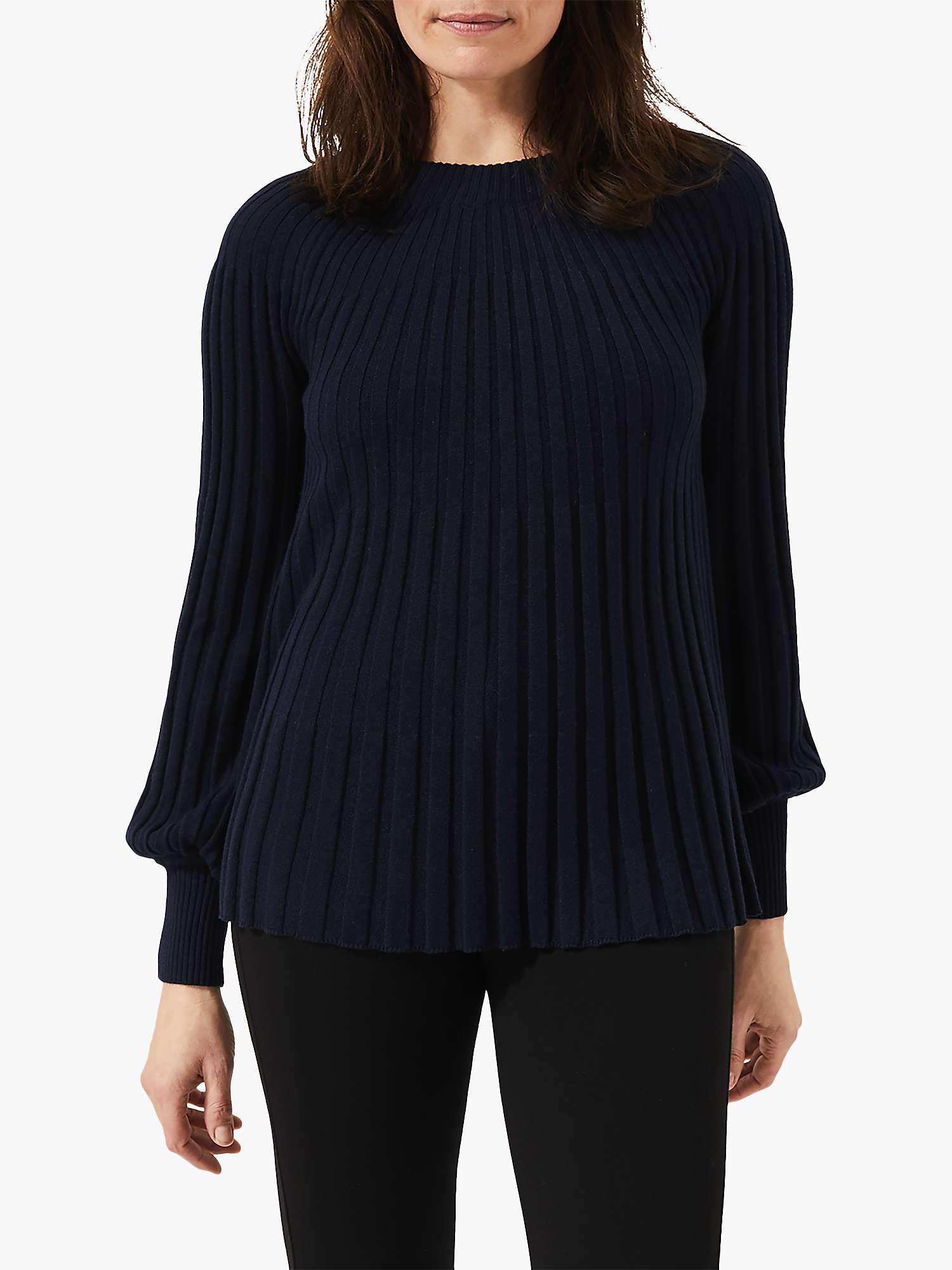 Buy Phase Eight Sunray Pleated Jumper, Navy Online at johnlewis.com
