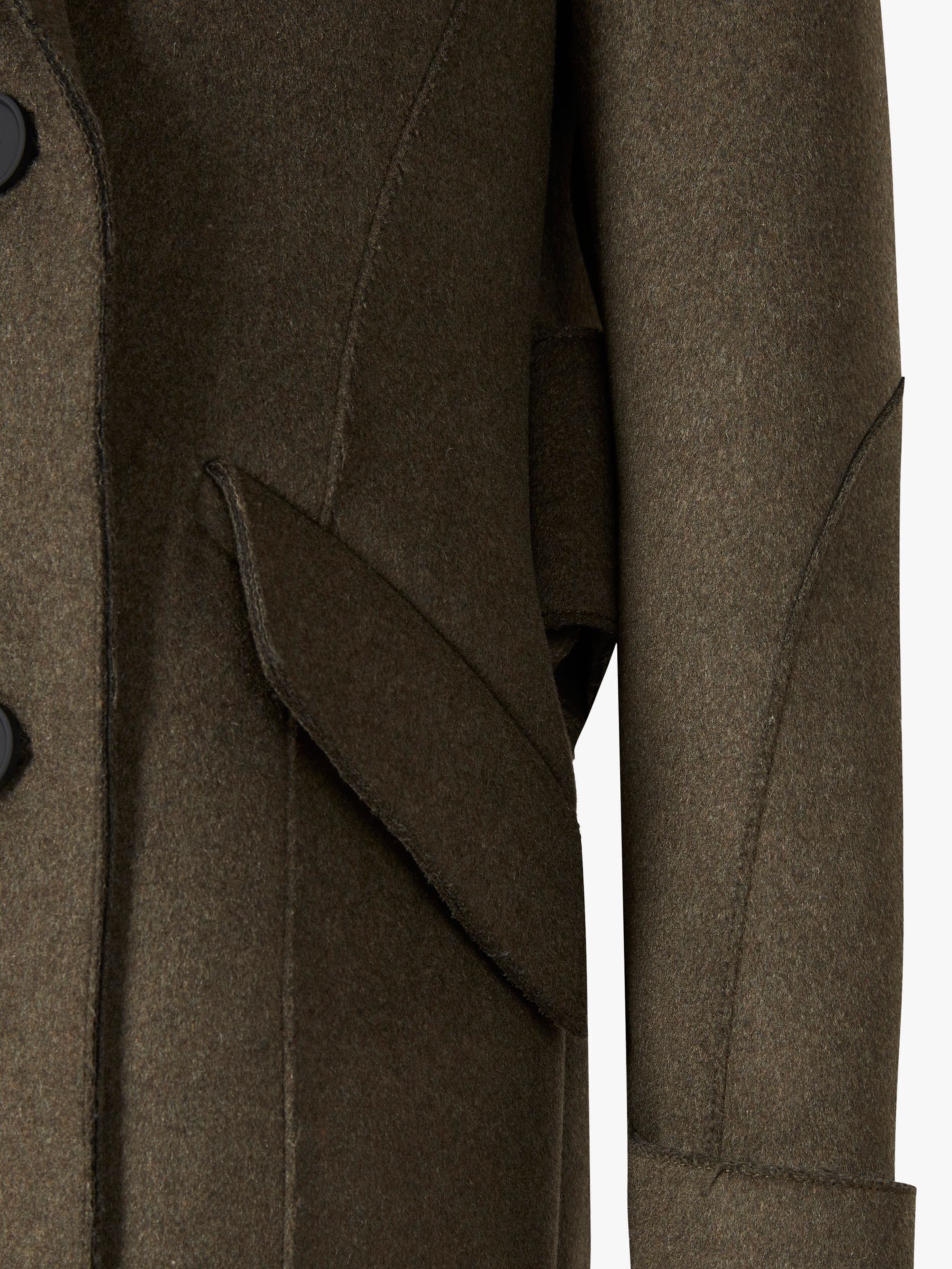 AllSaints Rene Wool Blend Military Coat, Khaki Green